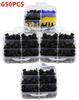 650 Pcs Boxed Four Layer Car Fastener Clip Retainer Rivet + 6Pcs Mixed Tool Kit