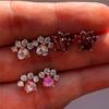 Cute Female White Zircon Stone Stud Earring Rose Gold Wedding Jewelry Boho Small Dog Paw Claw Earrings For Women