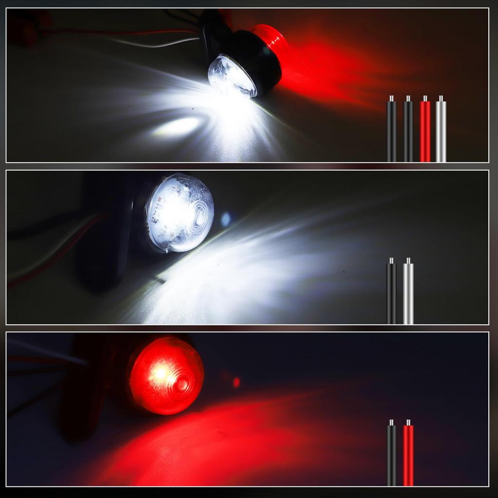 Ygmylandbb LED Side Marker Lamp for Trucks, 2LED Double-sided Emission,