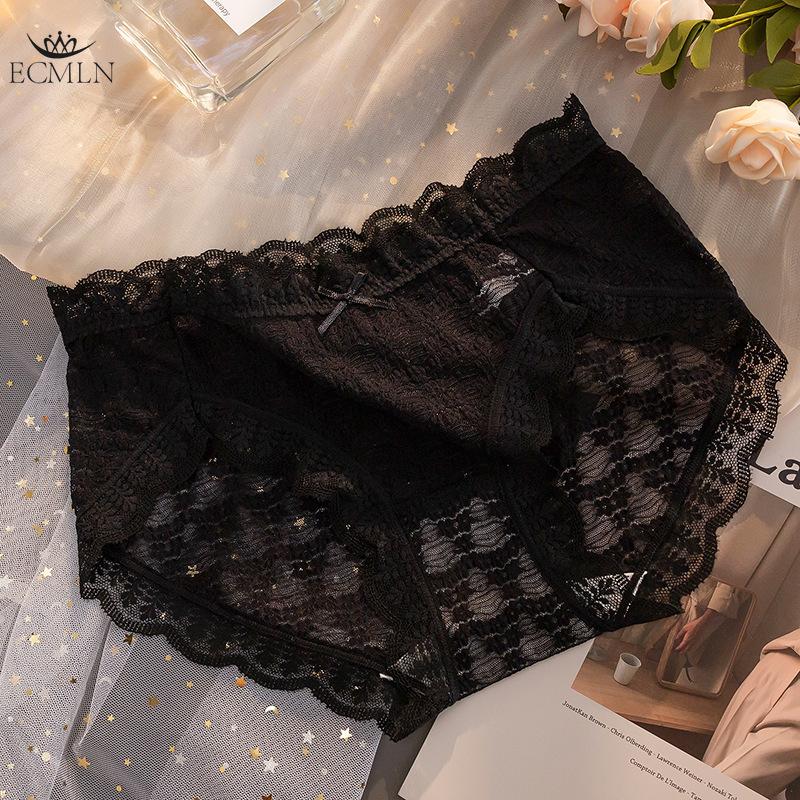 Women's Sexy Lace Underwear Panties Women Mid Waist Summer Seamless Briefs Underwear Underpants Breathable Cotton Crotch Underwear Lingerie