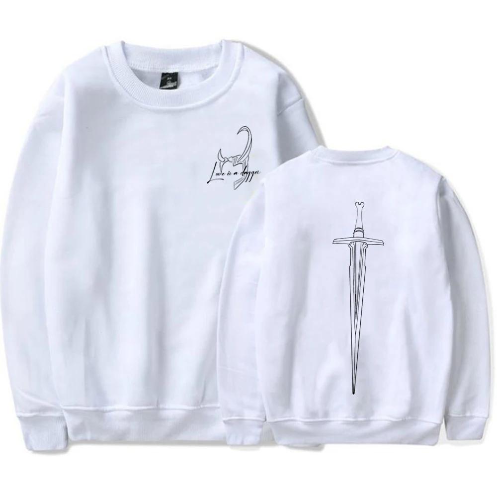 Толстовка Love Is A Dagger Loki and Lady Loki Shirt Loki Dagger Sweatshirt Women Long Sleeve Casual Pullover Sweeper L белый 1460₽