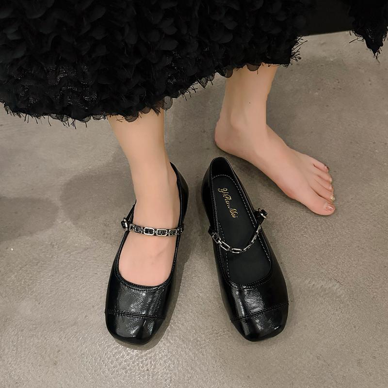 Fashion Shallow Mouth Shoes Woman 2024 Female Footwear Modis Oxfords New Retro Dress Cute Leather Mary Janes Flat Retro Woman Shoes