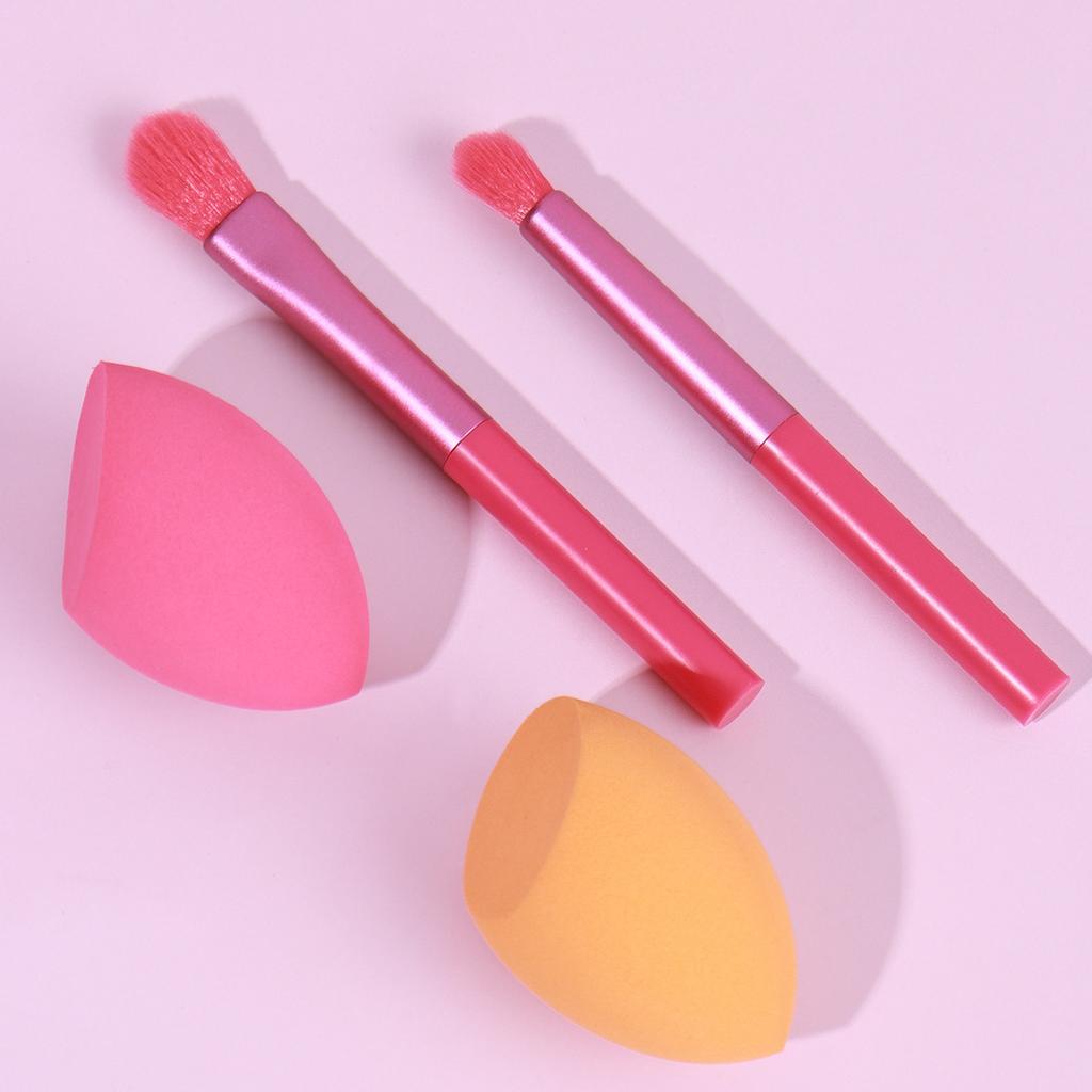Makeup Brush Puff Set, Eyeshadow Brush Evenly Painted Beauty Tool, Portable Travel Beauty Blender Set