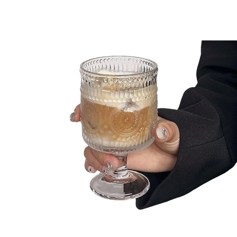 OLOEY Vintage Embossed Lowball Glass Set