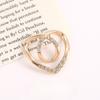 Women Metal Rhinestone Scarf Heart Scarf Brooch Clip T-shirt Clip