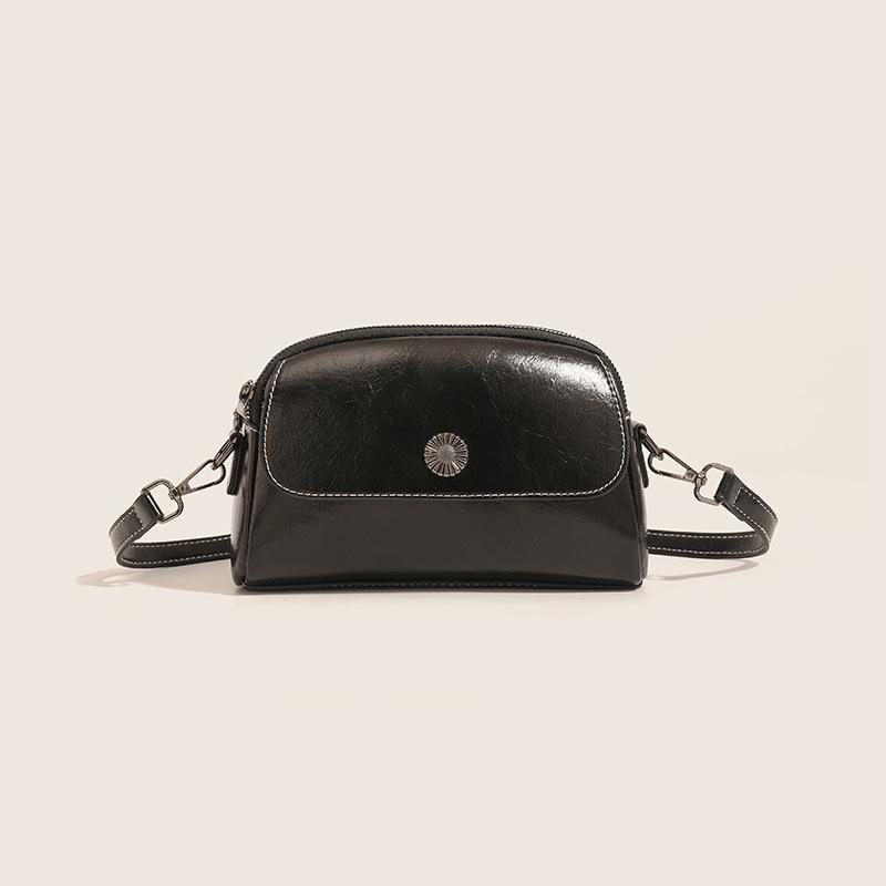 Retro Literary Bag Women's Spring and Summer Korean Version Multi Layer Women's Bag Mobile Phone Bag One Shoulder Crossbody Bag Women's Mini Bag