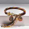 Unique and Stylish Knitting Hand String Lightweight Wristband Colorful Knitting Bracelet with Delicate Pendant for Women