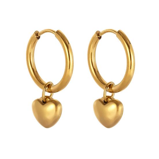 Heart Jewelry Set Golden Heart Necklace Hoop Earrings Set Birthday Anniversary Wedding Gifts