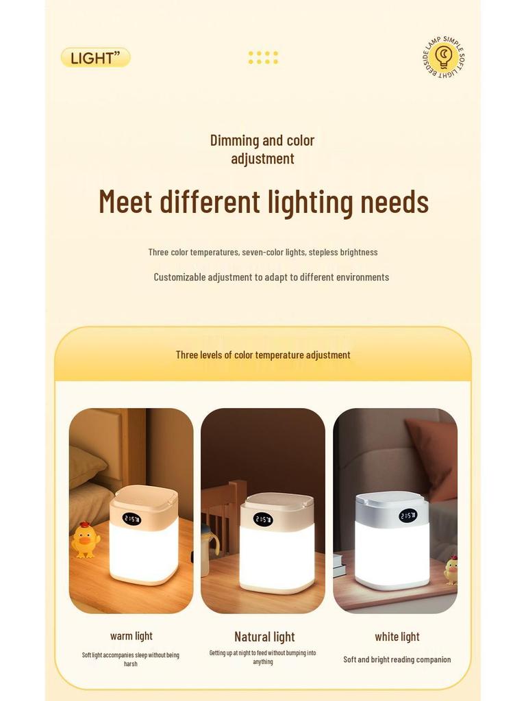 LED Night Light with Remote - Baby Sleep & Eye Protection Bedside Lamp for Breastfeeding & Children's Room