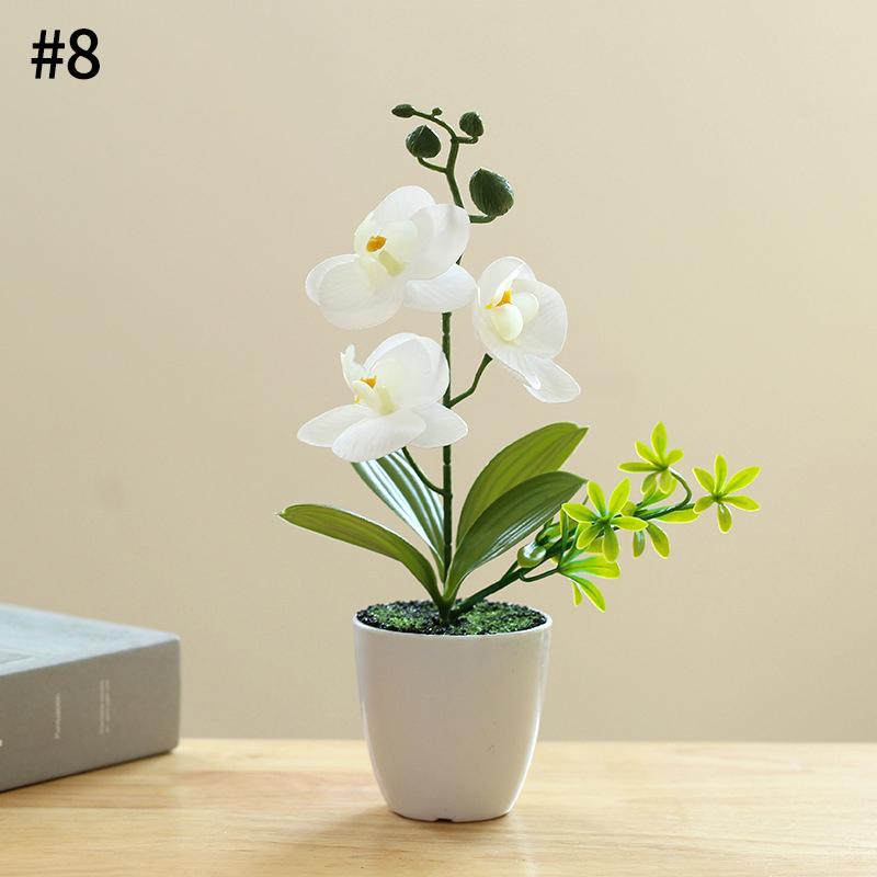 3D Orchid Artificial Butterfly Orchid Bonsai with Pot Simulation Butterfly Orchid Bonsai Fake Flower Wedding Decoration Flores