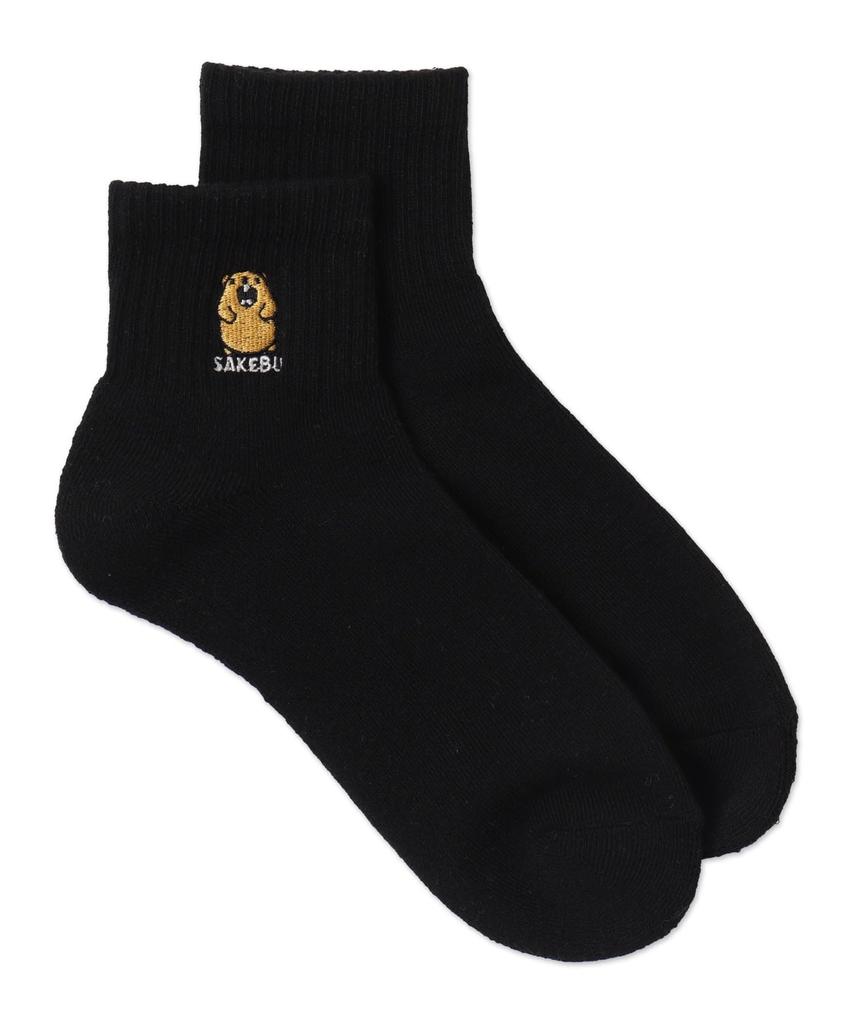 WEGO Motif Logo Embroidered Ankle Pile School Sizes Pattern 2 Socks, One-Point Socks, Women's, 23-25cm,