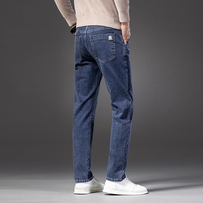 Xintang Pánské klasické elastické úzké rovné džíny - Pohodlné business casual kalhoty