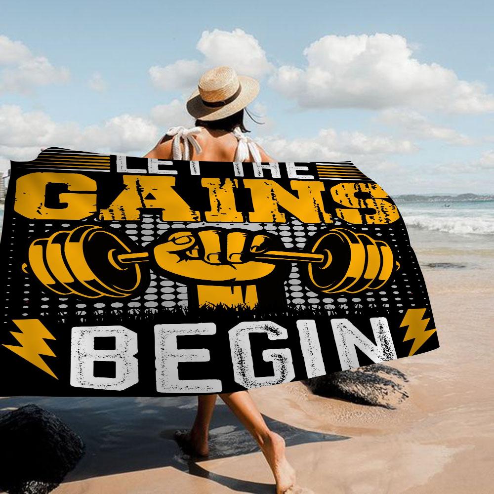 No Pain No Gain Beach Towel For Kids Personalized Bath Towel Pool Towel Vacation Gift Picnic Towel Party Gift