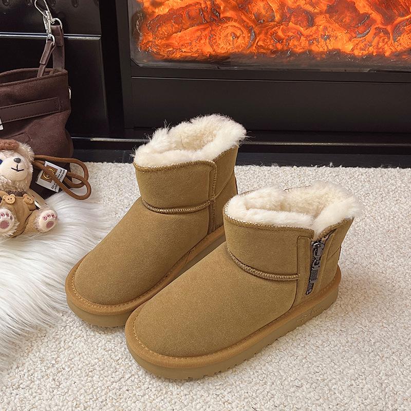 Fleece warm winter cotton boots women's waterproof new outdoor cotton shoes warm fleece thickened fashion non-slip bread boots