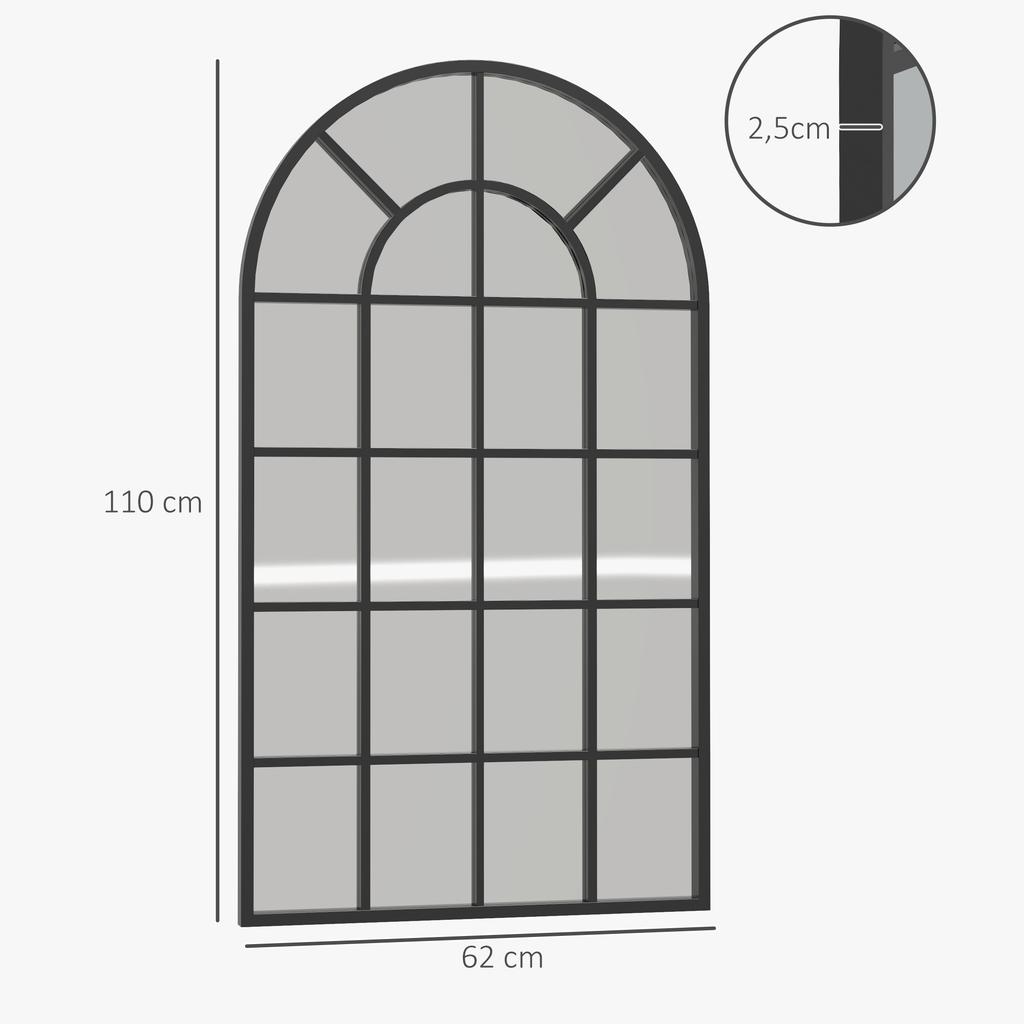 110 X 65 Cm Arched Decorative Wall Mirror for Bedroom Living Room, Modern Window Bathroom Mirror for Home Decor
