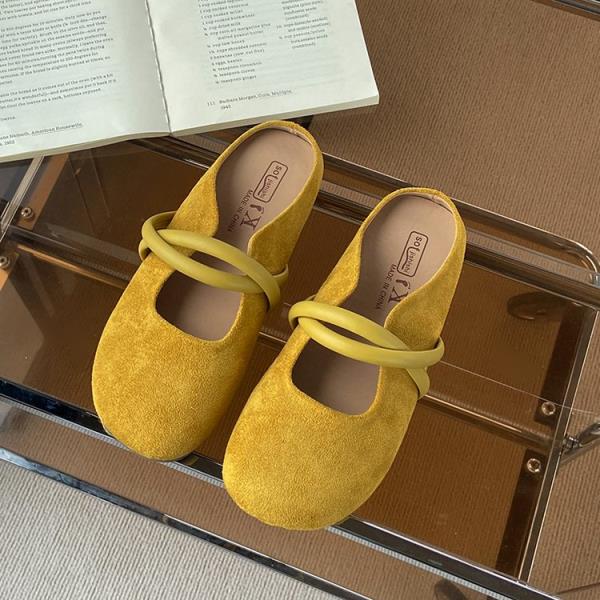 

Модная женская обувь тапочки мягкие шлепанцы модные с закрытым носком 2025 комфорт роскошь плоская летняя повседневная ретро Мэри Джейн для отдыха плоская обувь F 35