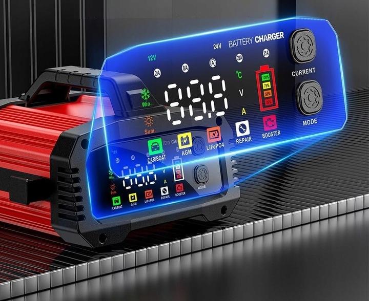 Prostownik Samochodowy Do Akumulatorów Z Rozruchem 12V 24V 25A Agm Booster