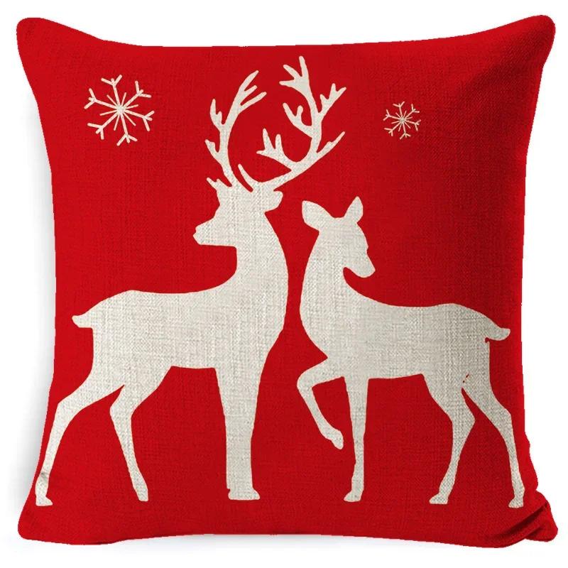 45CM Christmas Pillow Case Cushion Cover 2023 Christmas Decoration Red Gift Home Decoration Happy New Year Christmas Supplies