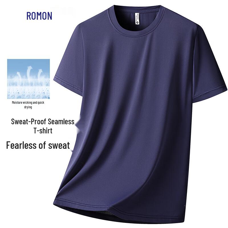 ROMON Men's Quick-Dry Seamless Short Sleeve T-Shirt