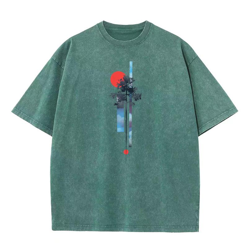 Tops Tees Abstract Natural Mother Day Short Sleeve Cotton Crew Neck Mens Washed T Shirt Printed Washed Tops Shirt Cute