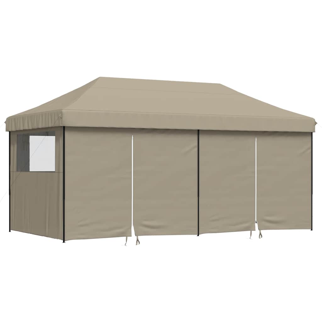Vidaxl Pop-Up Party Tent with 4 Walls, Taupe