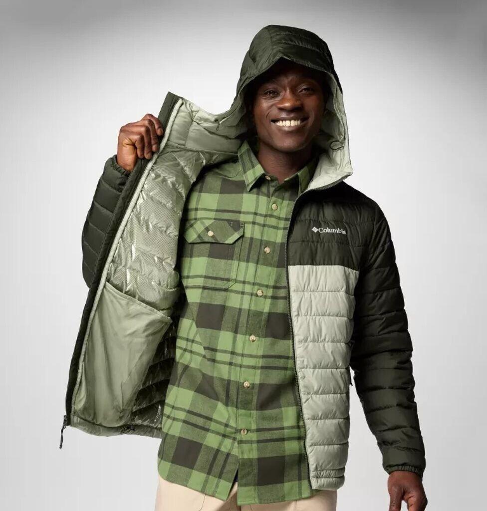 Jaqueta com Capuz Columbia Powder Lite II (2086944) safári/paisagem verde