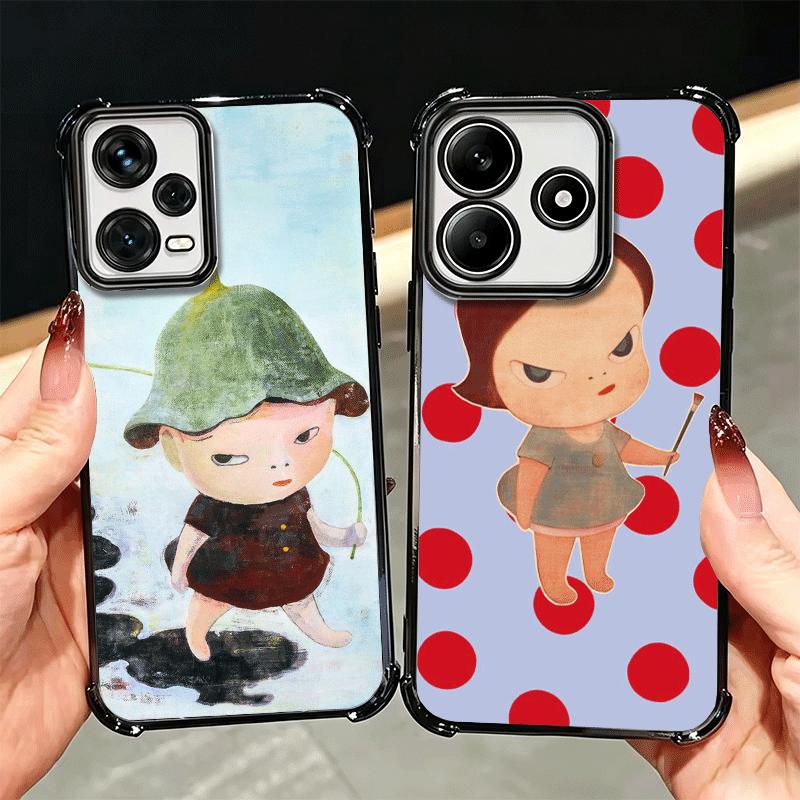 Y-Yoshitomo Nara Soft Phone Case For Xiaomi Redmi Note 14 15 Pro Plus 13 12 11S 11T 5G 10 9S 9 Plating Anti-Fall Fundas