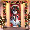 Christmas Snowman Door Cover Banner Decoration Easy To Install and Clean Various Celebration Decorations