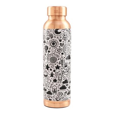 Copper Bottle with DudleyDoo Print (950 Ml), Copper Water Bottle DoodlyDoo,