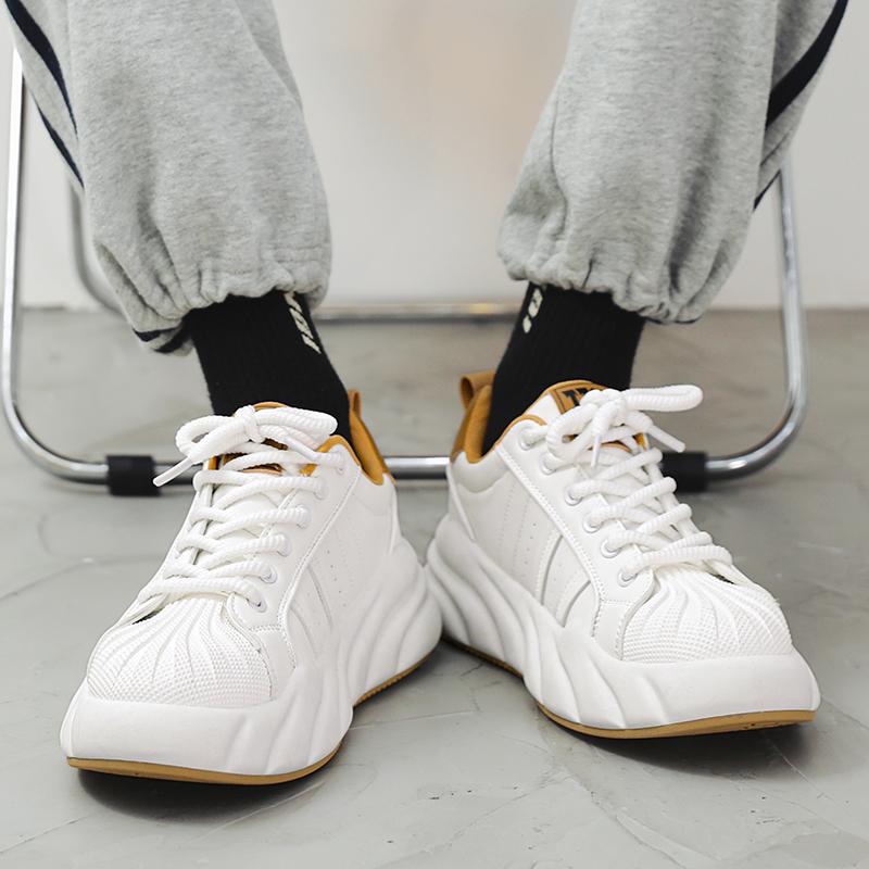 New Fashion Platform Sneakers Men Shel Toe Designer Shoes Men Streetwear Men's Casual Sneakers Comfort Vulcanised Shoes