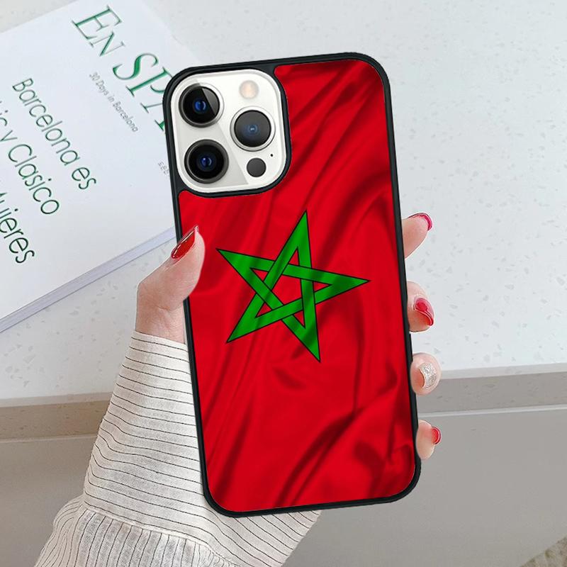 Marokko Flagge Wappen Handyhülle cover Für iPhone 17 Air 15 16 16e 14 13 12 11 Pro Max Hülle Für Apple PLUS fundas