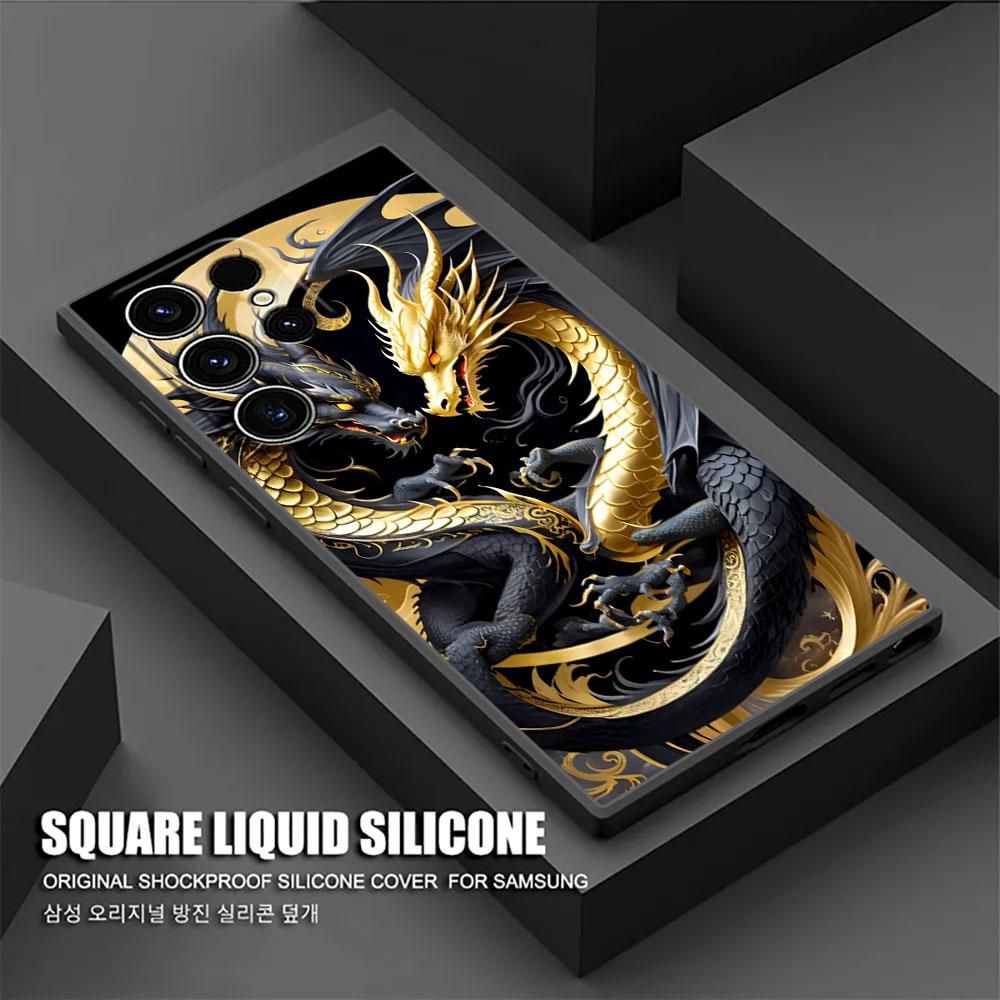Cute Black White Dragon S26Ultra Case For Samsung Galaxy S26 S25 S24 S23 S20 S21 FE S22 Ultra S25 Plus 5G Cases Soft Phone Cover