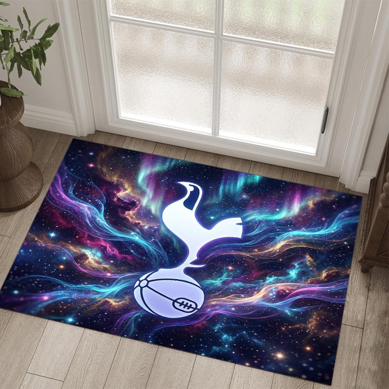 Tottenham Hotspur Design Crystal Velvet Carpet Cozy Non?Slip Printed Rug For Bedroom Living Room Entrance