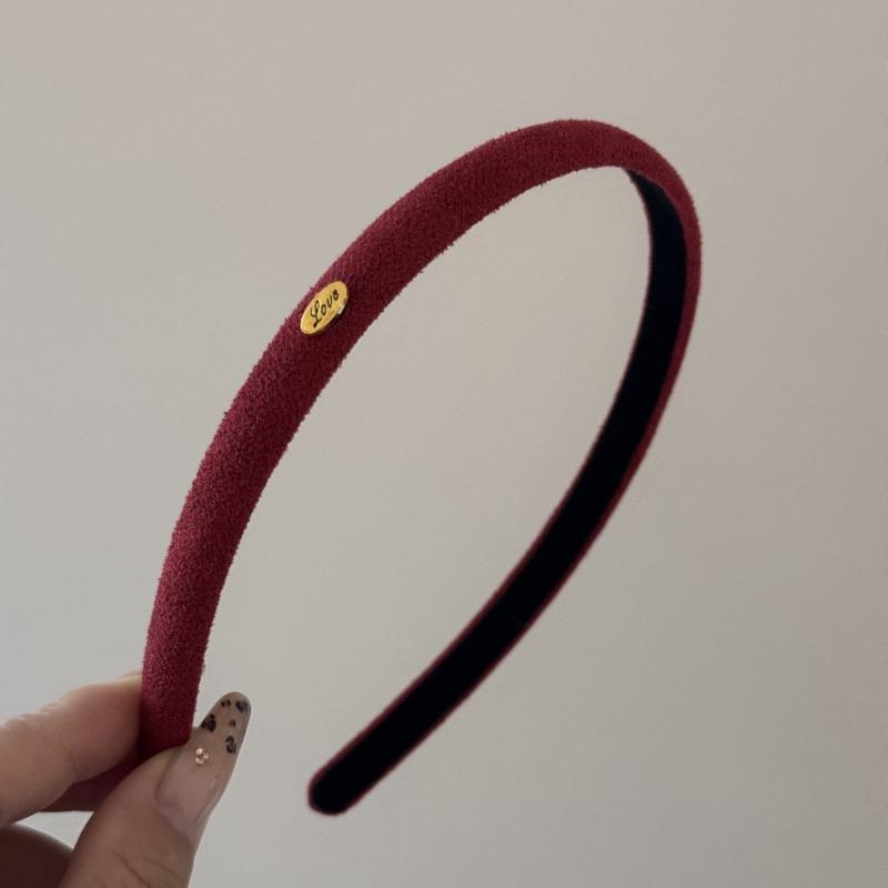 1 Stück Samttextur Feines Haarband Mehrfarbig Einfaches Liebeslogo Haarband Damen Tägliches Vielseitiges Kopfschmuck Haarbänder