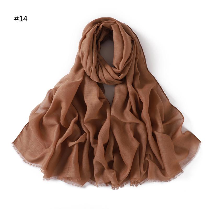 New Fashion Women Ramadan Muslim Hijab Cotton and Linen Soft Autumn and Winter Solid Color Islam Scarf Headscarf Shawl