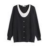 Big Size Women's Fall and Winter Warm Knitted Sweater Long-sleeved Trendy Top Double-layered Tops