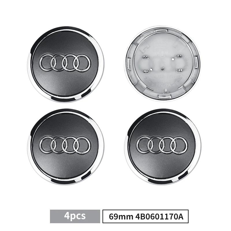 For Audi  A5 60/61/68/69mm Badge Car Wheel Center Hub Cap Covers Auto Rim Cover For Audi A8 A5 A6 C5 C6 C7 A7 A1 A3 A4 B5 B6 B7 Q3 Q5 Q7 TT