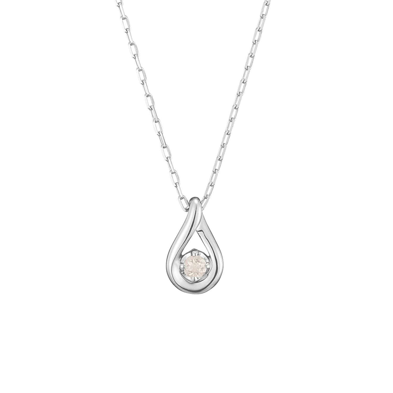 

K10 White Gold Necklace [Yondo Sea] 4℃ [June Birthstone] 11172-612-3204-00-00 Women s
