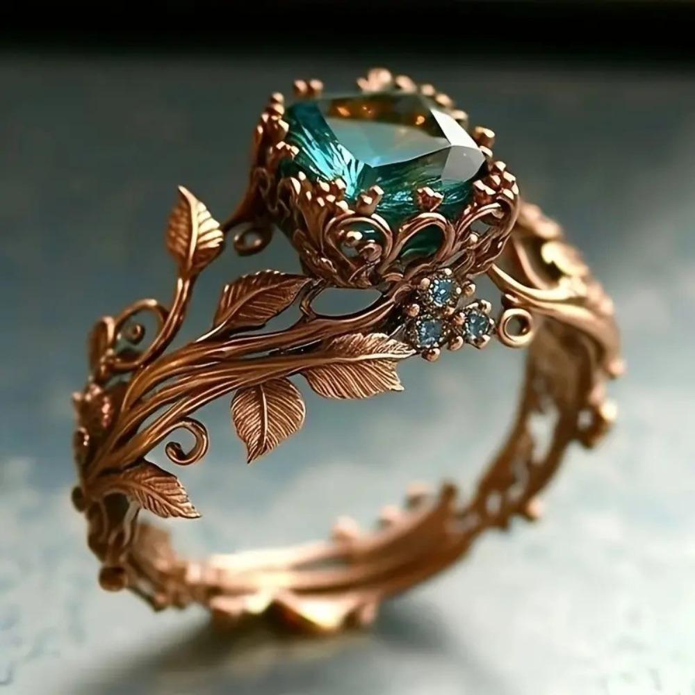 with Green Stone Trendy Rings Fade-Resistant Personalized Rings Jewelry Accessories