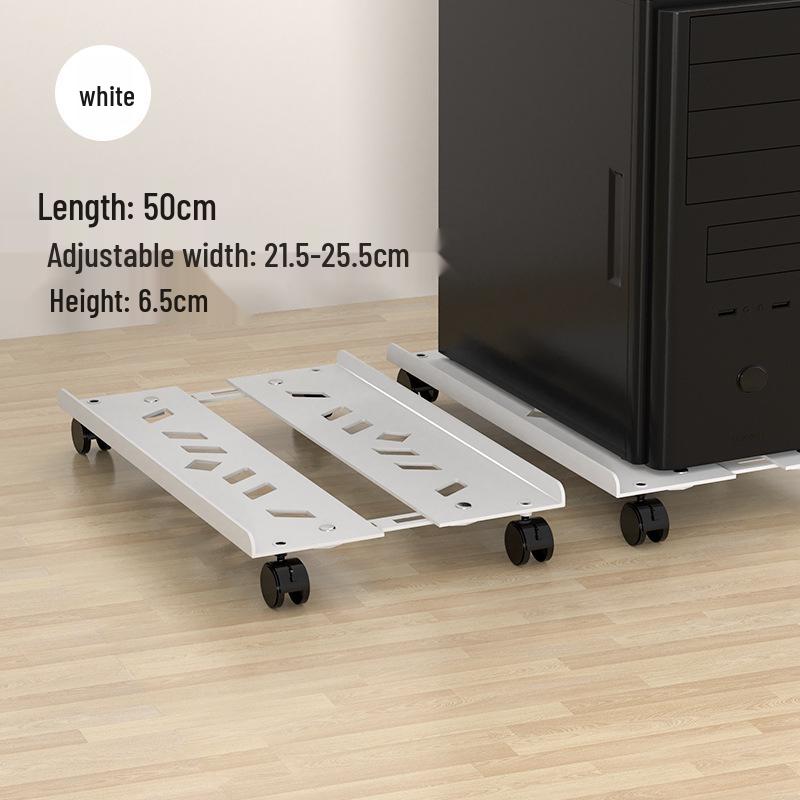 Movable Computer Host Desktop Case with Wheels and Retractable Thickened Base