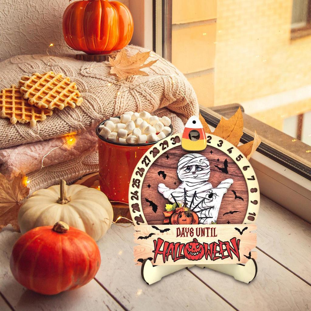 Halloween Advent Calendar Collectible Art Crafts with Base Table Centerpiece Style A