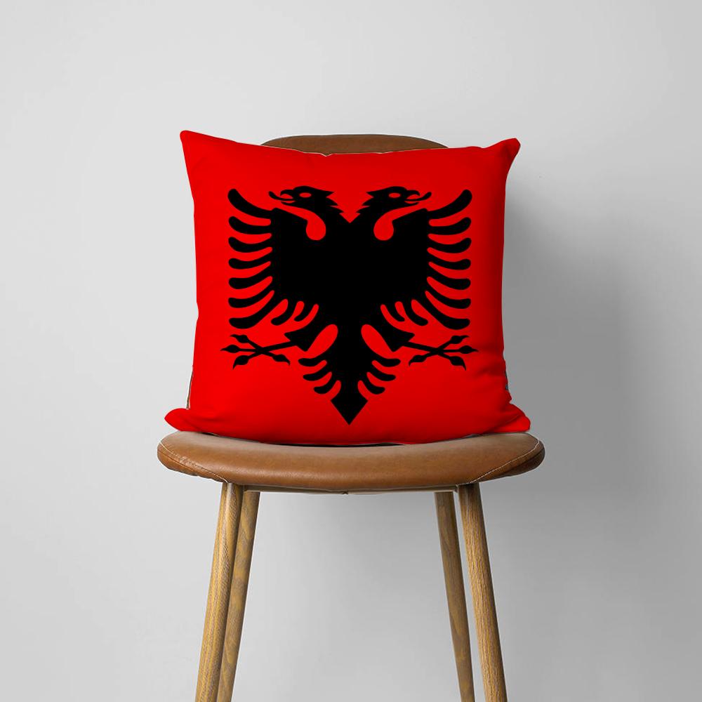 Albania Albanians Flag cushion cover For Bedroom Car Coffee Shop Room Soft and Living Room Sofa Decorative Pillow Cover Case