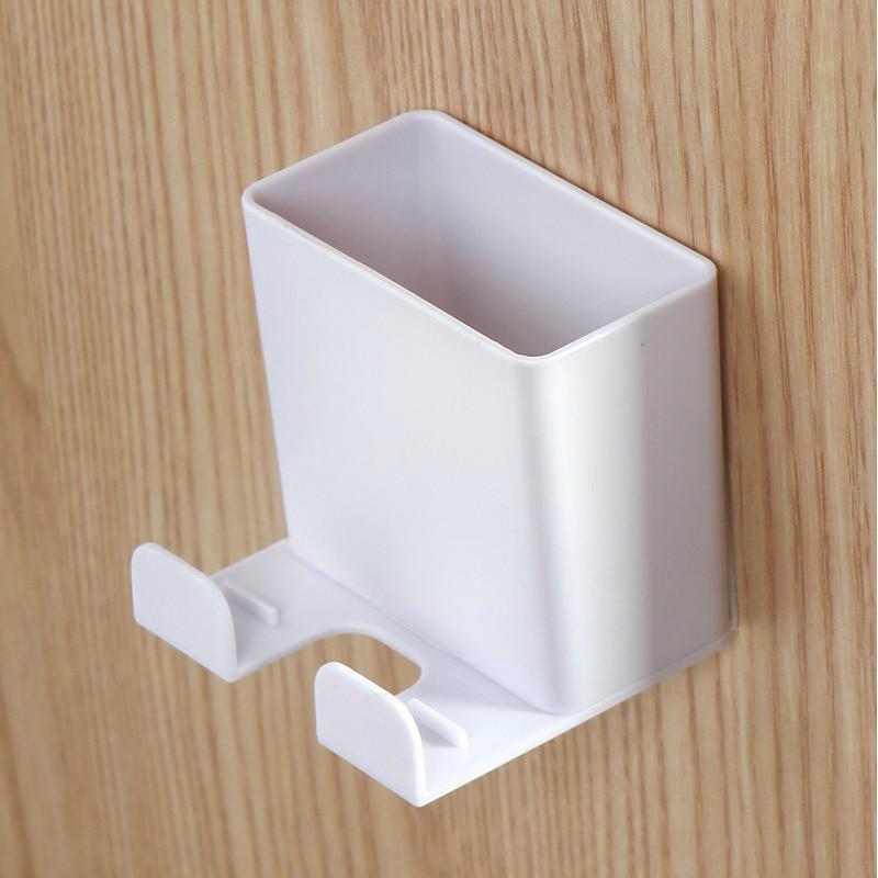 Remote Control and Phone Holder with Earphone Storage Box and Hook