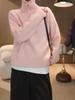 Korean Style Women's High-Neck Half-Zip Pullover Sweater - Winter 2025 Collection