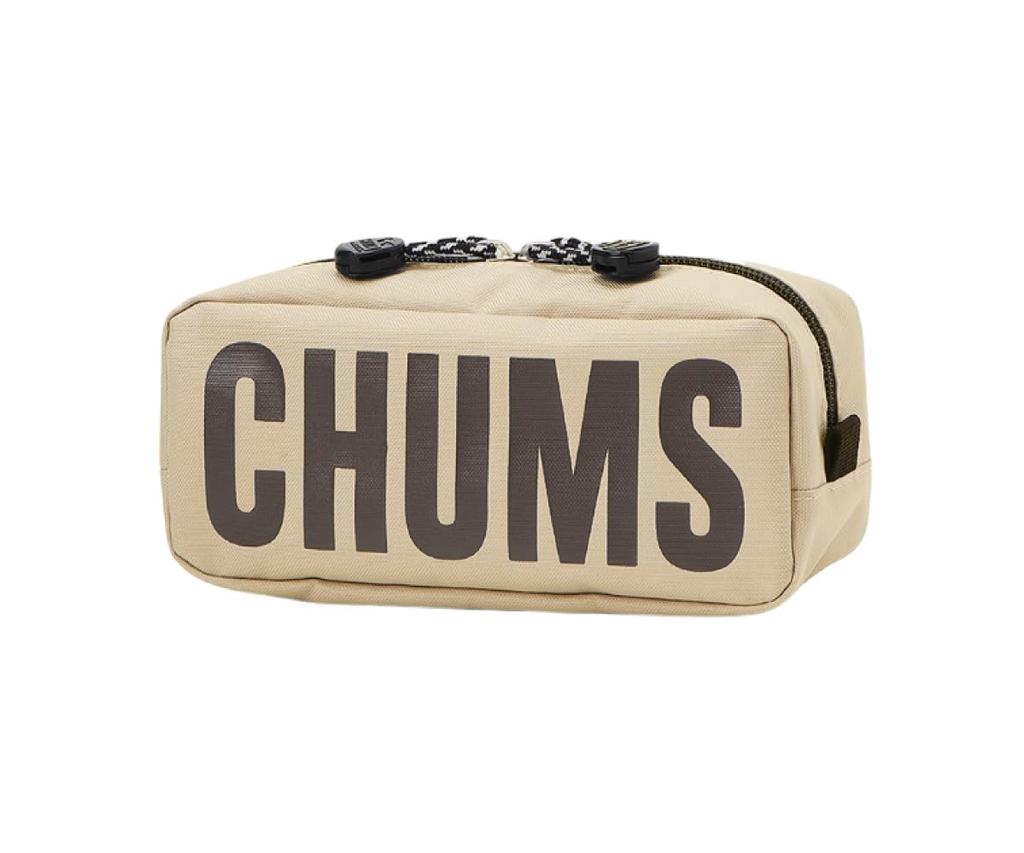 CHUMS Recycled Pencil Cosmetic Makeup Travel Pouch Pouch, Case, Pouch, Pouch, CH60-3993 (G057 Greige)
