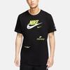 Nike double swoosh letter logo printed short sleeve T-shirt for men, black