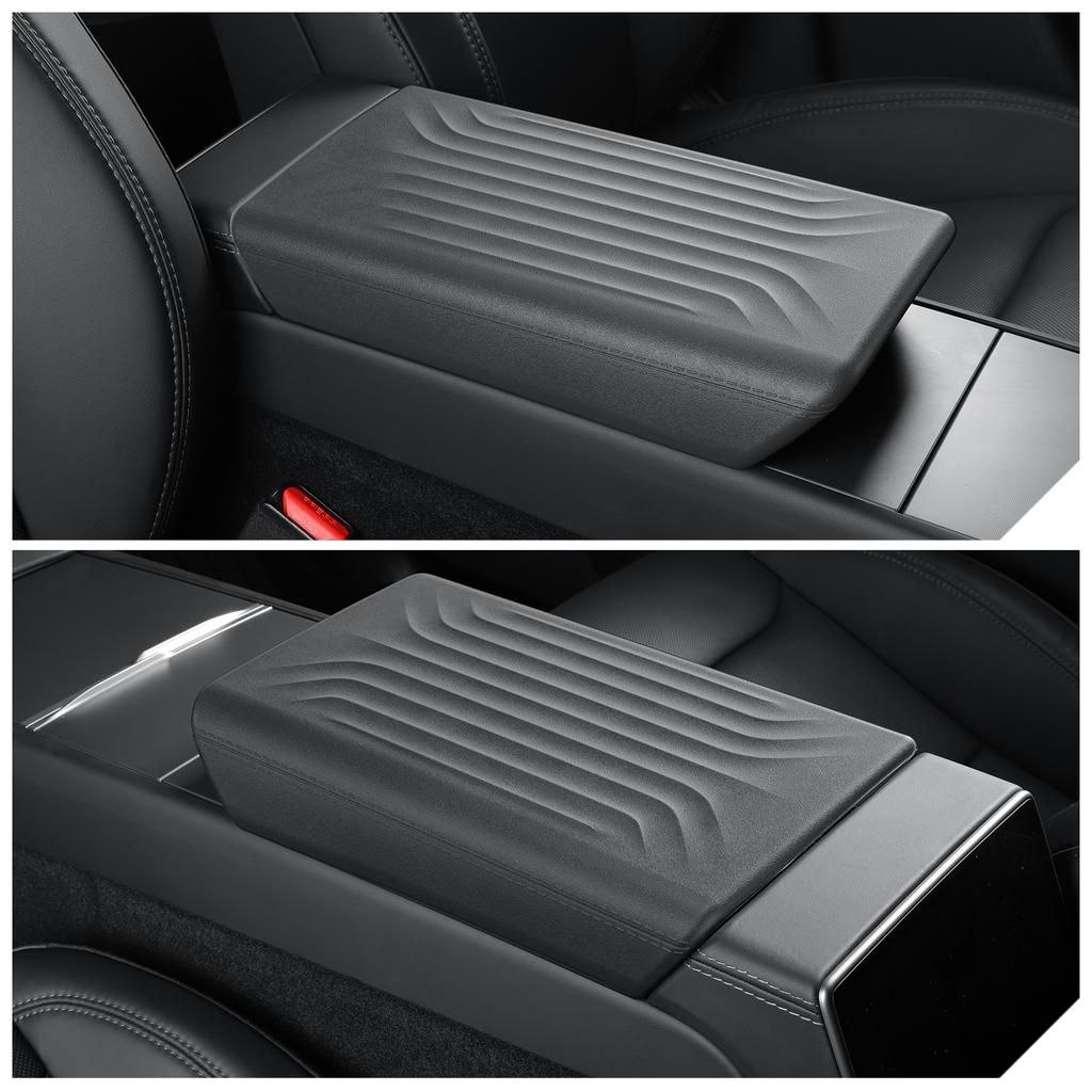 for Tesla Model Y Launch 2025 2026 Juniper Car Center Console Armrest Storage Box Protective Cover TPE Accessories Black