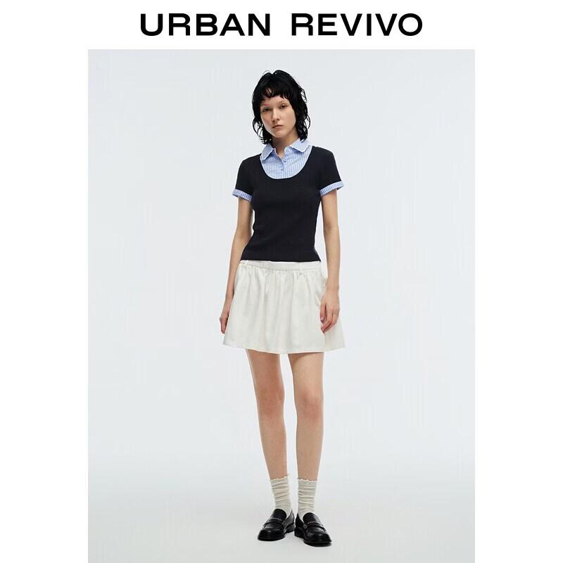 UR2026 Women s Patchwork Plaid Mini Skirt M