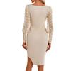 Women's  Long Sleeve Stylish Casual Polka-dot Knit Slim Dress