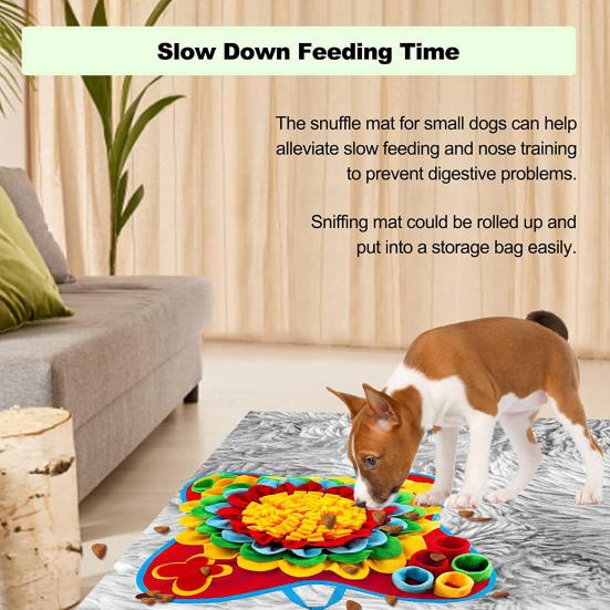 Pet Sniffing Pad Soft Tear Resistant Dog Snuffle Mat with Sound Pet Foraging Mat Treat Dispenser Pet Supply